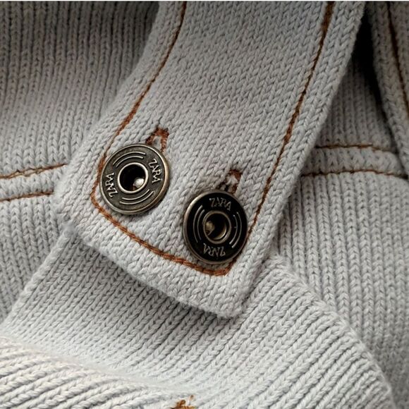 Zara Knit Overall Mini Dress Baby Blue Bloggers Fav Size Small - Picture 8 of 8